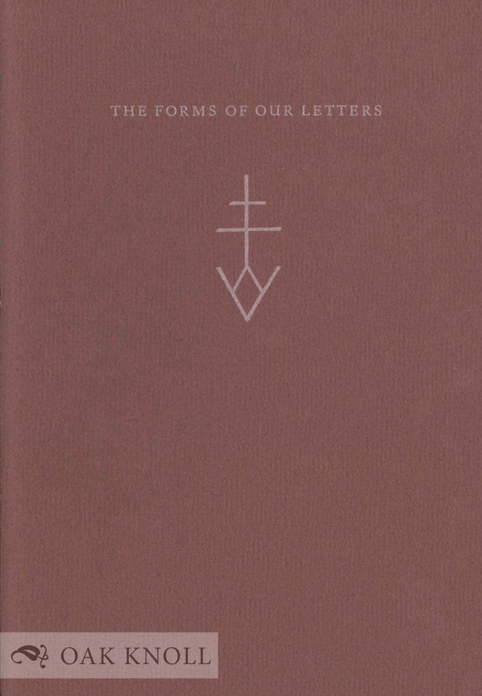 Order Nr. 27520 THOSE VISIBLE MARKS...THE FORMS OF OUR LETTERS. Victor Hammer.