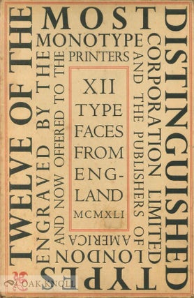 Order Nr. 27896 POCKET BOOK CONTAINING TWELVE OF THE MOST DISTINGUISHED SERIES OF PRINTING TYPES...