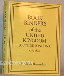 Order Nr. 28091 BOOKBINDERS OF THE UNITED KINGDOM (OUTSIDE LONDON) 1780-1840. Charles Ramsden