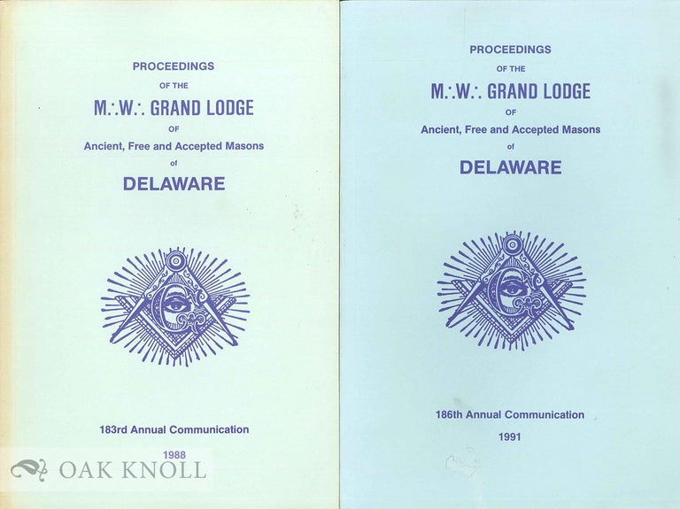 Order Nr. 28936 PROCEEDINGS OF THE MOST WORSHIPFUL GRAND LODGE OF ANCIENT, FREE AND ACCEPTED MASONS OF DELAWARE, 1956.