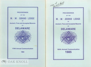 PROCEEDINGS OF THE MOST WORSHIPFUL GRAND LODGE OF ANCIENT, FREE AND ACCEPTED MASONS OF DELAWARE, 1956.