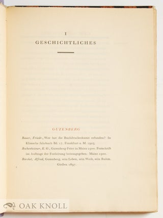DIE DEUTSCHE SCHRIFTGIESSEREI. EINE GEWERBLICHE BIBLIOGRAPHIE UNTER MITWIRKUNG VON FRIEDRICH BAUER, GUSTAV MORI UND HEINRICH SCHWARZ BEARBEITET VON DR. LOTHAR FRHRN. V. BIEDERMANN HERAUSGEGEBEN DR. OSCAR JOLLES.