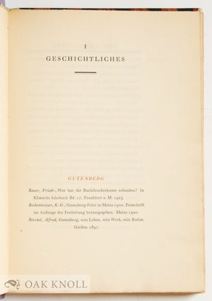DIE DEUTSCHE SCHRIFTGIESSEREI. EINE GEWERBLICHE BIBLIOGRAPHIE UNTER MITWIRKUNG VON FRIEDRICH BAUER, GUSTAV MORI UND HEINRICH SCHWARZ BEARBEITET VON DR. LOTHAR FRHRN. V. BIEDERMANN HERAUSGEGEBEN DR. OSCAR JOLLES.