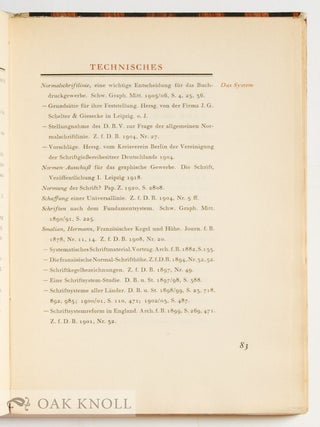 DIE DEUTSCHE SCHRIFTGIESSEREI. EINE GEWERBLICHE BIBLIOGRAPHIE UNTER MITWIRKUNG VON FRIEDRICH BAUER, GUSTAV MORI UND HEINRICH SCHWARZ BEARBEITET VON DR. LOTHAR FRHRN. V. BIEDERMANN HERAUSGEGEBEN DR. OSCAR JOLLES.