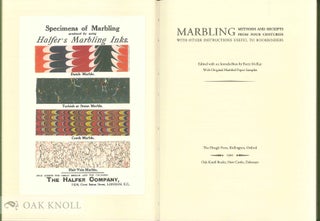 MARBLING METHODS AND RECEIPTS FROM FOUR CENTURIES, WITH OTHER INSTRUCTIONS USEFUL TO BOOKBINDERS.