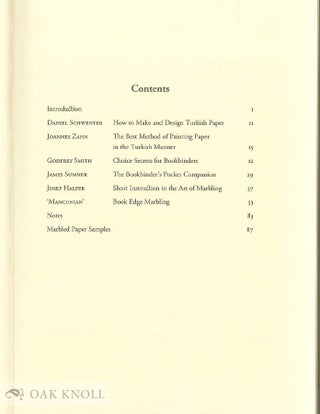 MARBLING METHODS AND RECEIPTS FROM FOUR CENTURIES, WITH OTHER INSTRUCTIONS USEFUL TO BOOKBINDERS.