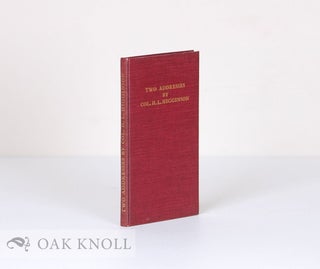 Order Nr. 30837 ADDRESSES BY HENRY LEE HIGGINSON ON THE OCCASION OF PRESENTING THE SOL DIERS'...