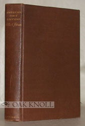 Order Nr. 30895 AMERICAN FIRST EDITIONS, BIBLIOGRAPHIC CHECK LISTS OF THE WORKS. Merle Johnson
