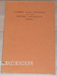 Order Nr. 31627 CHARLES EARL STANHOPE AND THE OXFORD UNIVERSITY PRESS. Horace Hart