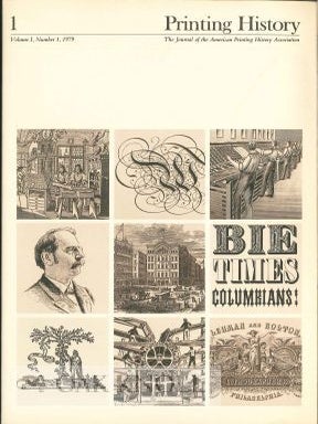 Order Nr. 32451 PRINTING HISTORY, THE JOURNAL OF THE AMERICAN PRINTING HISTORY ASSOC IATION....