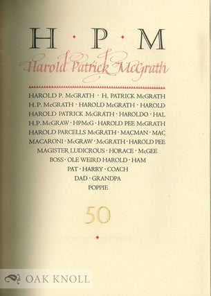 H.P.M., HAROLD PATRICK McGRATH.