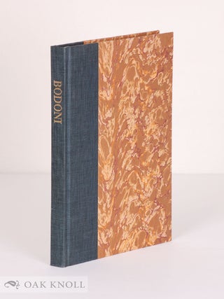 Order Nr. 33763 BODONI, THE PRINTER OF PARMA. AN ESSAY. T. M Cleland