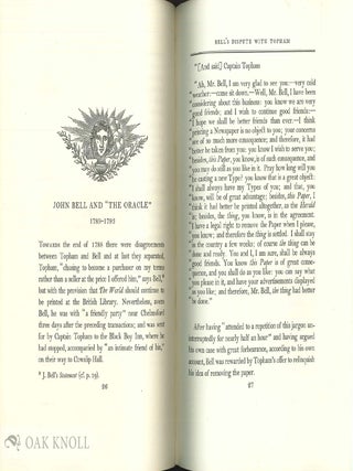 JOHN BELL, 1745-1831, BOOKSELLER, PRINTER, PUBLISHER, TYPEFOUNDER, JOURNALIST, & C. ...