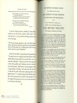 JOHN BELL, 1745-1831, BOOKSELLER, PRINTER, PUBLISHER, TYPEFOUNDER, JOURNALIST, & C. ...