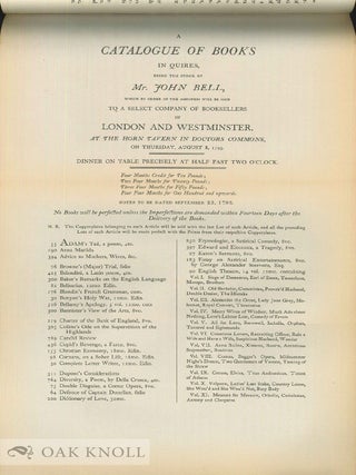 JOHN BELL, 1745-1831, BOOKSELLER, PRINTER, PUBLISHER, TYPEFOUNDER, JOURNALIST, & C. ...