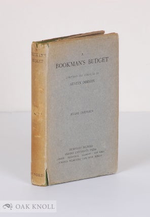 Order Nr. 34477 A BOOKMAN'S BUDGET. Austin Dobson