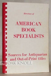Order Nr. 34888 DIRECTORY OF AMERICAN BOOK SPECIALISTS