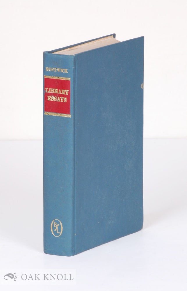 Order Nr. 35047 LIBRARY ESSAYS, PAPERS RELATED TO THE WORK OF PUBLIC LIBRARIES. Arthur E. Bostwick.