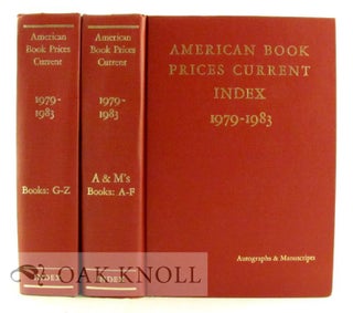 Order Nr. 35098 AMERICAN BOOK-PRICES CURRENT. INDEX. 1979-1983