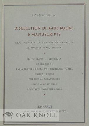 Order Nr. 35210 A SELECTION OF RARE BOOKS & MANUSCRIPTS FROM THE NINTH TO THE NINETEENTH CENTURY....