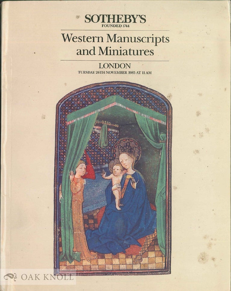 Order Nr. 35347 WESTERN MANUSCRIPTS AND MINIATURES.
