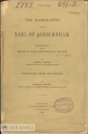 Order Nr. 35473 MANUSCRIPTS OF THE EARL OF ASHBURNHAM. OBSERVATIONS ON THE VERY ANCIEN T...