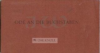 Order Nr. 36271 ODE AN DIE BUCHSTABEN. Josef Weinheber