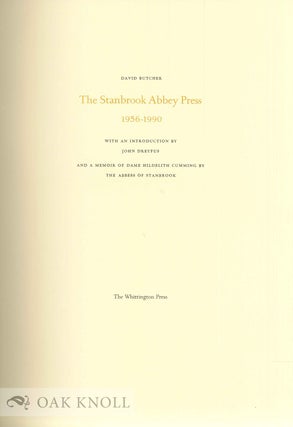 THE STANBROOK ABBEY PRESS, A BIBLIOGRAPHY AND CHECKLIST.