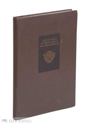 Order Nr. 36803 VIIIe CONGRES INTERNATIONAL DES BIBLIOPHILES. Andrzej Klossowski