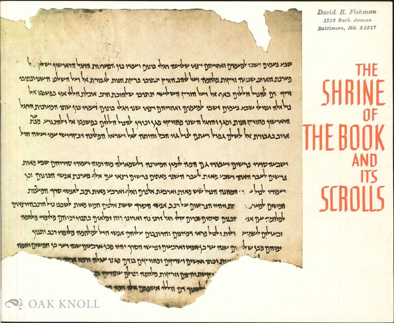 Order Nr. 37065 THE SHRINE OF THE BOOK AND ITS SCROLLS. Shulamith Schwartz Nardi.