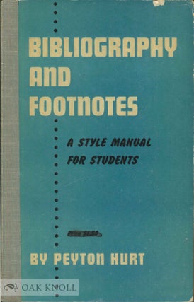 Order Nr. 37213 BIBLIOGRAPHY AND FOOTNOTES, A STYLE MANUAL FOR COLLEGE AND UNIVERSITY STUDENTS....