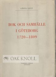 Order Nr. 37221 BOK OCH SAMHALLE, I GOTEBORG, 1720-1809. Gosta Lext.