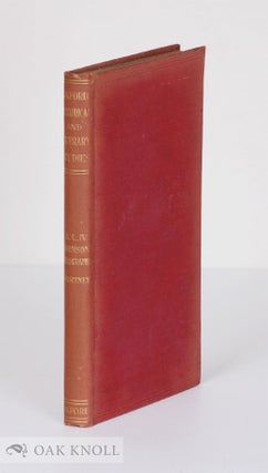 Order Nr. 37410 BIBLIOGRAPHY OF SAMUEL JOHNSON REVISED AND SEEN THROUGH THE PRESS BY DAVID NICHOL...