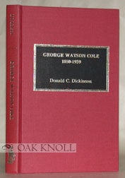 Order Nr. 38346 GEORGE WATSON COLE, 1850-1939. Donald C. Dickinson