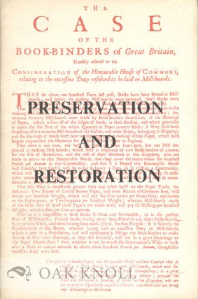 Order Nr. 38625 PRESERVATION AND RESTORATION, A BRIEF HISTORY, AND AN ACCOUNT OF WORK BEING DONE...