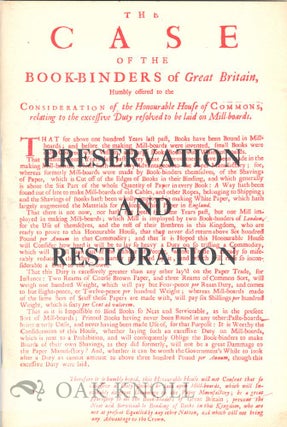 PRESERVATION AND RESTORATION, A BRIEF HISTORY, AND AN ACCOUNT OF WORK BEING DONE AT MILLS. John Holmes.