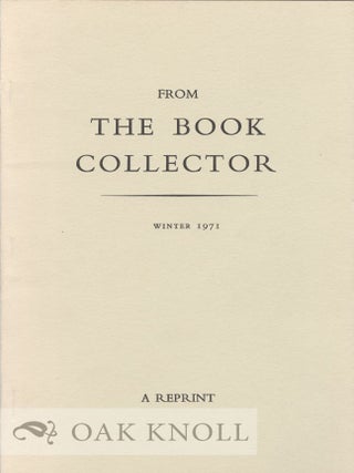 Order Nr. 38807 NOTES ON A SMALL COLLECTION OF BRITISH BINDINGS. G. Edward Harris