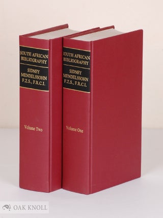 Order Nr. 38949 MENDELSSOHN'S SOUTH AFRICAN BIBLIOGRAPHY. WITH A DESCRIPTIVE INTRODUCTION BY I.D....