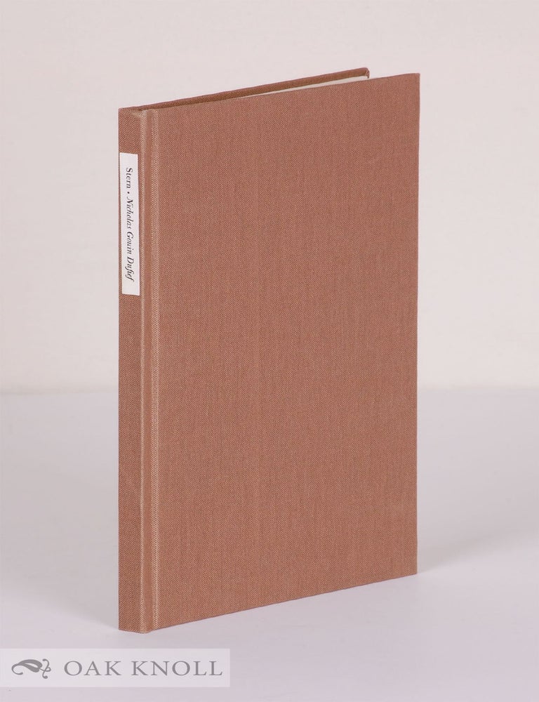 Order Nr. 39241 NICHOLAS GOUIN DUFIEF OF PHILADELPHIA, FRANCO-AMERICAN BOOKSELLER, 1776-1834. Madeleine B. Stern.
