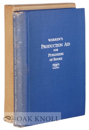 Order Nr. 39508 WARREN'S PRODUCTION AID FOR PUBLISHERS OF SCHOOL BOOKS & TRADE BOOKS. Warren