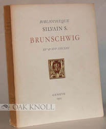 Order Nr. 39897 BIBLIOTHEQUE SILVAIN S. BRUNSCHWIG, INCUNABLES ET SEIZIEME SIECLE VENTE AUX ENCHERES
