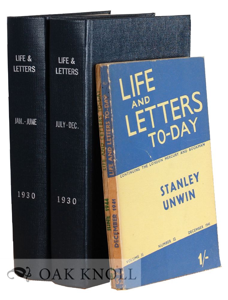 Order Nr. 40780 LIFE AND LETTERS.
