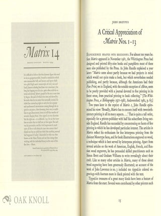 PRINTING AT THE WHITTINGTON PRESS, 1972-1994, AN EXHIBITION
