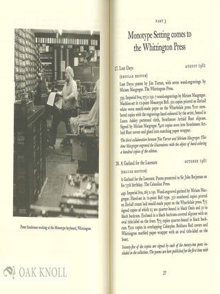 PRINTING AT THE WHITTINGTON PRESS, 1972-1994, AN EXHIBITION
