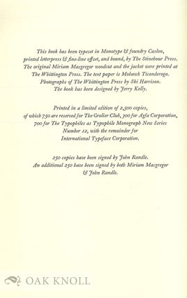 PRINTING AT THE WHITTINGTON PRESS, 1972-1994, AN EXHIBITION
