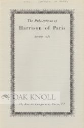 Order Nr. 41190 PUBLICATIONS OF HARRISON OF PARIS. AUTUMN 1931