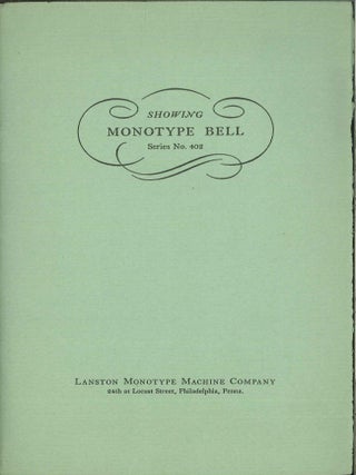 Order Nr. 41229 SPECIMEN OF TYPES MADE BY JOHN BELL, NOW AVAILABLE FOR COMPOSITION ON THE...