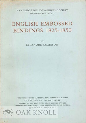 Order Nr. 41647 ENGLISH EMBOSSED BINDINGS 1825-1850. Eleanore Jamieson