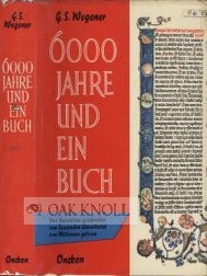 Order Nr. 41714 6000 JAHRE UND EIN BUCH. Gunther S. Wegener