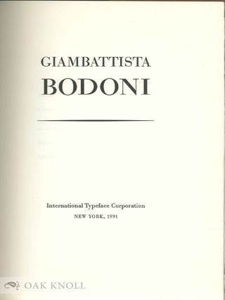 GIAMBATTISTA BODONI.